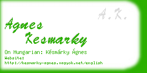 agnes kesmarky business card
